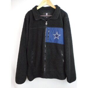 Dallas Cowboys NFL Pro Line Jacket Men's Size XL Black Fleece Sherpa Long Sleeve
